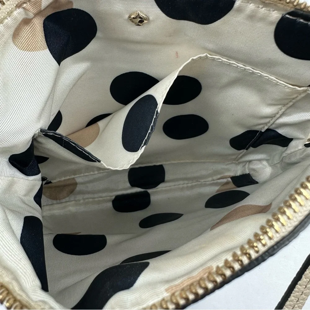 Kate Spade New York Grove Park Crossbody Bag Black Tan Leather‎ Handbag